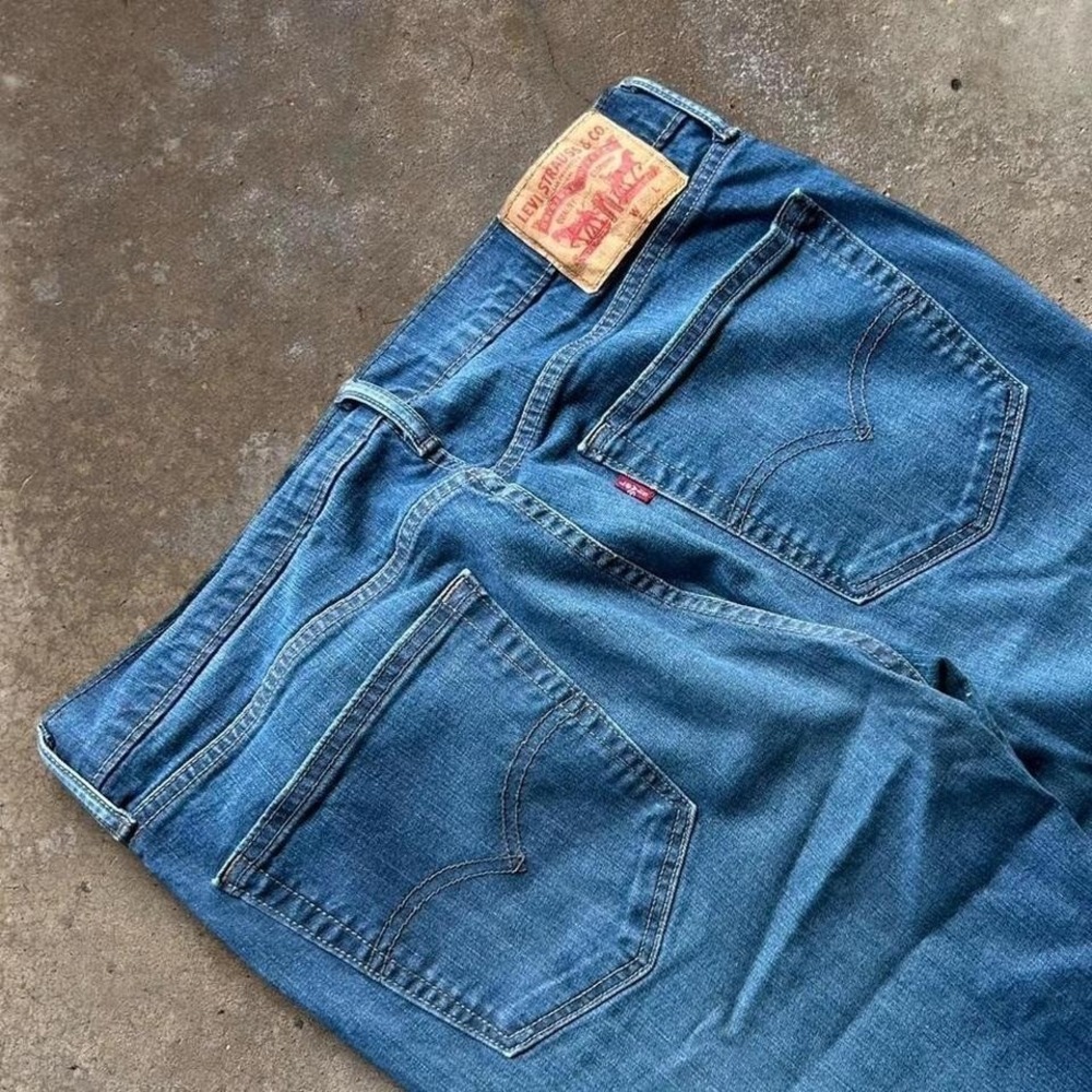 Levis 541 Ocean Blue Wash Y2K Straight Leg Denim Blue‎ Jeans Workwear School